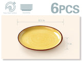 Load image into Gallery viewer, ONEMORE Ceramic  8.5 inch plate, suitable for oven heating and dishwasher cleaning,dots, yellow, red, green, and blue