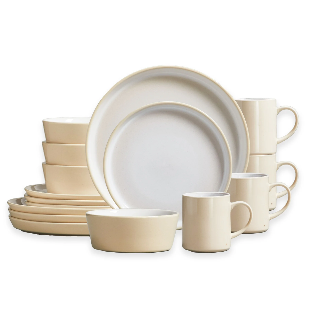 Contenpo 16pcs Dinnerware Set, Tableware for 4, Ceramic, Microwave, Ov ...