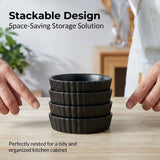 Load image into Gallery viewer, ONEMORE 4 oz Shallow Ramekins with Brown Rim, Speckled Fluted Ceramic Ramekins Oven Safe for Creme Brulee, Available in White, Black &amp; Bronze, Set of 6,Set of 8.