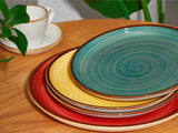 Load image into Gallery viewer, ONEMORE pasta bowl, 30 oz porcelain salad bowl, for pasta set, color-painted, 8-inch plate,  10.5-inch plate，mixed colors, set of 4, shallow bowl plate, microwave and dishwasher safe, multiple colors available