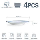 Load image into Gallery viewer, ONEMORE Ceramic Salad Plate Set (4 pieces),9.5-inch and 11 inch ingot reverse edge discs, available in two colors: blue and red