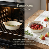 Load image into Gallery viewer, 8pcs Oval Au Gratin Baking Dish, Ceramic Baking Dishes, Small Casserole Dish With Handle,,5.25 egg-shaped Baking Serving Dish For Casserole, Cakes, Dishwasher Oven Safe, ServingElegant Mini Individual Casserole Dishes Straight From Oven To Table.