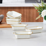 Load image into Gallery viewer, 8pcs Ceramic Baking Dishes, Small Casserole Dish With Handle, Porcelain Bakeware Sets,5.25"Rectangular Baking Serving Dish For Casserole, Cakes, Dishwasher Oven Safe, Serving Elegant Mini Individual Casserole Dishes Straight From Oven To Table.