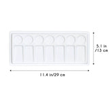 Load image into Gallery viewer, 11.5-inch rectangular color palette with 14 compartments and plastic cover - ceramic color palette, white