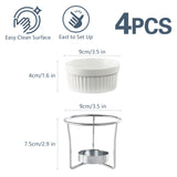 Load image into Gallery viewer, 4-Piece Ceramic Willow Bowls Set with Iron Stand – Ideal Palette for Artists and Crafters