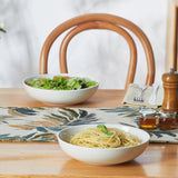 Load image into Gallery viewer, ONEMORE porcelain 6PCS CERAMIC BOWLS,salad pasta bowl, 8.25 x 2 inches in size.,shallow and wide mouthed dish set, white.