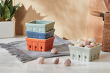 Load image into Gallery viewer, ONEMORE Porcelain Berry Basket Set of 4,and Set of 2,Square fruit bowl with holes and berry filter bowl