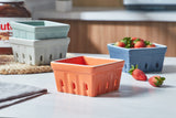 Load image into Gallery viewer, ONEMORE Porcelain Berry Basket Set of 4,and Set of 2,Square fruit bowl with holes and berry filter bowl