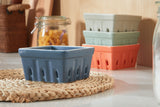 Load image into Gallery viewer, ONEMORE Porcelain Berry Basket Set of 4,and Set of 2,Square fruit bowl with holes and berry filter bowl
