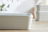 Load image into Gallery viewer, ONEMORE Baking 3PCS dishes for Oven,No handle, large white striped baking tray,baking bowl setSet
