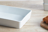 Load image into Gallery viewer, ONEMORE Baking 3PCS dishes for Oven,No handle, large white striped baking tray,baking bowl setSet