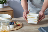 Load image into Gallery viewer, 8pcs Ceramic Baking Dishes, Small Casserole Dish With Handle, Porcelain Bakeware Sets,5.25"Rectangular Baking Serving Dish For Casserole, Cakes, Dishwasher Oven Safe, Serving Elegant Mini Individual Casserole Dishes Straight From Oven To Table.