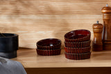Load image into Gallery viewer, ONEMORE 4 oz Shallow Ramekins with Brown Rim, Speckled Fluted Ceramic Ramekins Oven Safe for Creme Brulee, Available in White, Black &amp; Bronze, Set of 6,Set of 8.