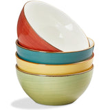 Load image into Gallery viewer, ONEMORE pasta bowl 30 oz porcelain salad bowl light pasta bowl 4-piece set light bowl plate