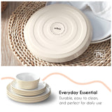Load image into Gallery viewer, 12-Piece Cream Solid Color Vertical Edge Tableware Set – Minimalist, casual, dishwasher-safe, heat-resistant. Perfect for family gatherings &amp; housewarmings
