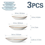 Load image into Gallery viewer, ONEMORE Serving Bowls and Platters Set of 3 - Ceramic Oval Serving Dishes for Pasta, Salad, Soup, Fruit - Perfect for Entertaining, Parties, Housewarming, Wedding, and Gifts - White
