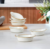 Load image into Gallery viewer, 8pcs Oval Au Gratin Baking Dish, Ceramic Baking Dishes, Small Casserole Dish With Handle,,5.25 egg-shaped Baking Serving Dish For Casserole, Cakes, Dishwasher Oven Safe, ServingElegant Mini Individual Casserole Dishes Straight From Oven To Table.