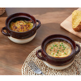 Load image into Gallery viewer, ONEMORE French Onion Soup Bowls, OvenSafe Soup Crocks with Handles, 28 oz- LargeCeramic Bowls for Chili, Beef Stew, Cereal, PotPies,casseroles-Farmhouse Style Microwave &amp;Dishwasher Safe Set of 4