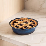 Load image into Gallery viewer, ONEMORE 6 Inch Ceramic Mini Pie Pans Set of 4, Deep Dish Pie Plates with Fluted Edges, Blue Gradient Small Baking Dishes for Pot Pies, Quiche, Tarts and Individual Desserts, Oven Safe