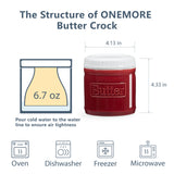 Load image into Gallery viewer, Solid color text relief yellow oil tank,Durable Dark Red Butter Container for Home or Kitchen Use (dark red)