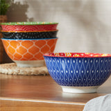 Load image into Gallery viewer, ONEMORE 5.5ich Color Printed Round Bowl, 4pcs color printed round bowls,Scratch resistant ceramic tableware