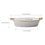 Load image into Gallery viewer, Baked baking tray, oval ceramic baking tray with handle