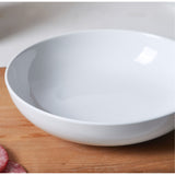 Load image into Gallery viewer, ONEMORE porcelain 6PCS CERAMIC BOWLS,salad pasta bowl, 8.25 x 2 inches in size.,shallow and wide mouthed dish set, white.