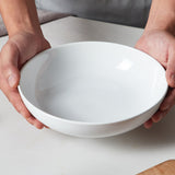 Load image into Gallery viewer, ONEMORE porcelain 6PCS CERAMIC BOWLS,salad pasta bowl, 8.25 x 2 inches in size.,shallow and wide mouthed dish set, white.