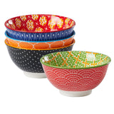 Load image into Gallery viewer, ONEMORE 5.5ich Color Printed Round Bowl, 4pcs color printed round bowls,Scratch resistant ceramic tableware
