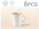 Load image into Gallery viewer, ONEMore coffee cup set, 6pcs 12oz ceramic cups, spotted porcelain, with handle,Suitable for coffee, latte, tea, cocoa