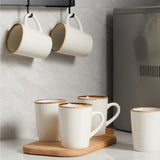 Load image into Gallery viewer, ONEMore coffee cup set, 6pcs 12oz ceramic cups, spotted porcelain, with handle,Suitable for coffee, latte, tea, cocoa