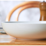 Load image into Gallery viewer, ONEMORE porcelain 6PCS CERAMIC BOWLS,salad pasta bowl, 8.25 x 2 inches in size.,shallow and wide mouthed dish set, white.