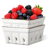 Load image into Gallery viewer, ONEMORE Porcelain Berry Basket Set of 4,and Set of 2,Square fruit bowl with holes and berry filter bowl