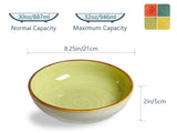 Load image into Gallery viewer, ONEMORE pasta bowl, 30 oz porcelain salad bowl, for pasta set, color-painted, 8-inch plate,  10.5-inch plate，mixed colors, set of 4, shallow bowl plate, microwave and dishwasher safe, multiple colors available