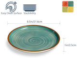 Load image into Gallery viewer, ONEMORE pasta bowl, 30 oz porcelain salad bowl, for pasta set, color-painted, 8-inch plate,  10.5-inch plate，mixed colors, set of 4, shallow bowl plate, microwave and dishwasher safe, multiple colors available
