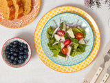 Load image into Gallery viewer, ONEMORE Dinner Plates Set of 6, 8.5 inch Porcelain Pasta Plates - Ceramic Small Kitchen Plate for Salad, Dessert, Appetizer - Microwave, Oven and Dishwasher Safe, Scratch Resistant - Assorted Colors