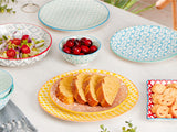 Load image into Gallery viewer, ONEMORE Dinner Plates Set of 6, 8.5 inch Porcelain Pasta Plates - Ceramic Small Kitchen Plate for Salad, Dessert, Appetizer - Microwave, Oven and Dishwasher Safe, Scratch Resistant - Assorted Colors