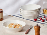 Load image into Gallery viewer, ONEMORE Pasta Bowls Porcelain Salad Bowls Shallow Bowls white