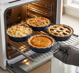 Load image into Gallery viewer, ONEMORE 6 Inch Ceramic Mini Pie Pans Set of 4, Deep Dish Pie Plates with Fluted Edges, Blue Gradient Small Baking Dishes for Pot Pies, Quiche, Tarts and Individual Desserts, Oven Safe