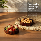 Load image into Gallery viewer, ONEMORE 4 oz Shallow Ramekins with Brown Rim, Speckled Fluted Ceramic Ramekins Oven Safe for Creme Brulee, Available in White, Black &amp; Bronze, Set of 6,Set of 8.
