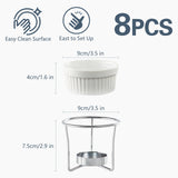 Load image into Gallery viewer, 4-Piece Ceramic Willow Bowls Set with Iron Stand – Ideal Palette for Artists and Crafters