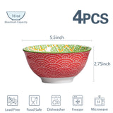 Load image into Gallery viewer, ONEMORE 5.5ich Color Printed Round Bowl, 4pcs color printed round bowls,Scratch resistant ceramic tableware