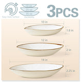 Load image into Gallery viewer, ONEMORE Bowls Set of 3, Porcelain Flatware Oval Bowl Set