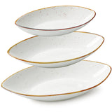 Load image into Gallery viewer, ONEMORE Bowls Set of 3, Porcelain Flatware Oval Bowl Set