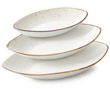 Load image into Gallery viewer, ONEMORE Bowls Set of 3, Porcelain Flatware Oval Bowl Set